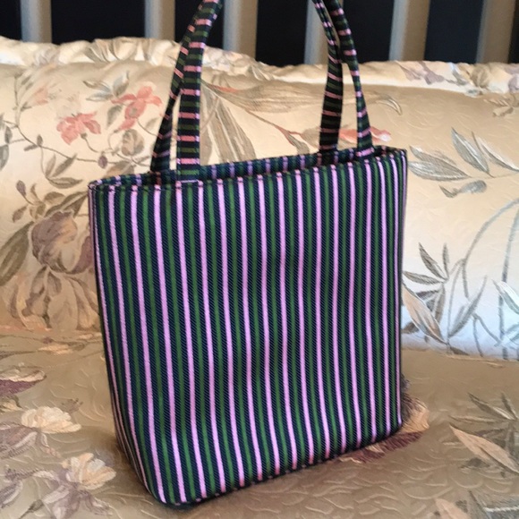 KATE SPADE silk stripe purse. - Picture 2 of 7